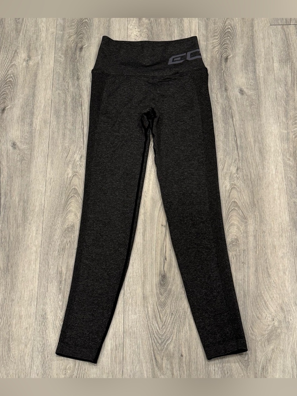 ECHT Athletic Charcoal Grey High-Rise Seamless Scrunch Yoga Leggings